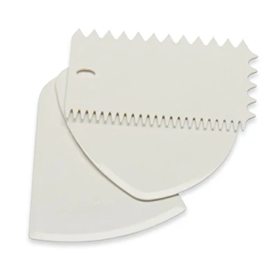 Afbeelding van Original Kaiser Inspiration deegschraper set 3 delig, deegkaart, taartgarnering, deegspatel rond, vierkant, 5 aantrekkelijke structuurvormen, ergonomisch design