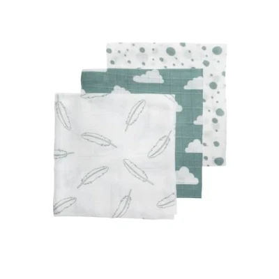 Afbeelding van Meyco hydrofiele doek 70x70 cm (set van 3) jade/wit