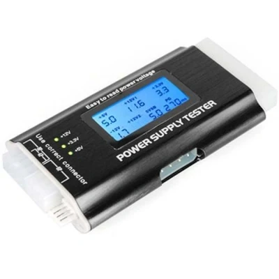 Afbeelding van DIGIFLEX ATX PC Voedingstester 20 24 pins SATA LCD Diagnose PSU Stroomdetectietool Vermijdt Schade aan Computerapparatuur Geeft statusspanning Zwart