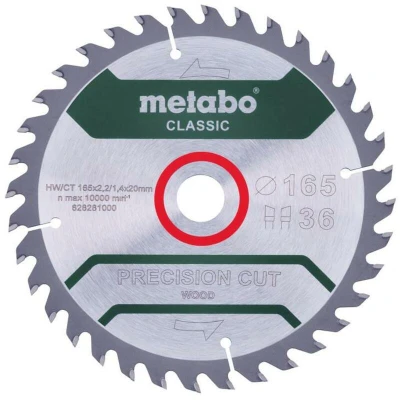 Afbeelding van Metabo PRECISION CUT WOOD CLASSIC 628283000 Cirkelzaagblad 190 x 30 1.4 mm Aantal tanden: 48 1 stuk(s)