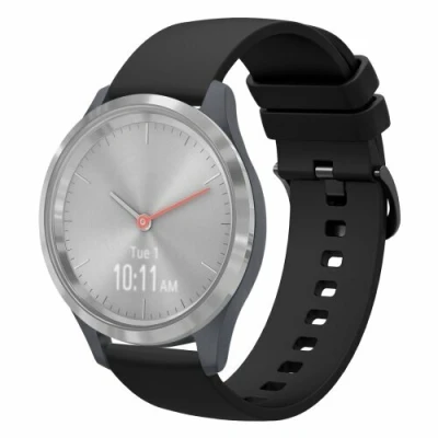 Afbeelding van Garmin Venu 3s / Vivoactive 4s 2s Vivomove Forerunner 255s Soft siliconen bandje Zwart