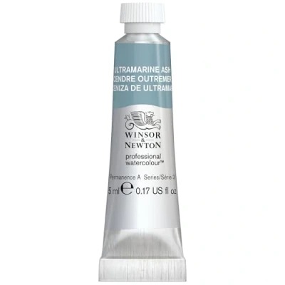 Afbeelding van Winsor &amp; Newton 0102424 Professional Watercolour Ultramarine Ash, 5 ml aquarelverf in tube, levendige aquarellen kunstenaarskwaliteit, hoge kleurglans en helderheid, lichtecht, archiefkwaliteit