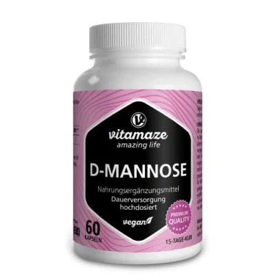 Afbeelding van D Mannose Capsules hoge dosis &amp; veganistisch, 2000 mg per Dagdosering, 60 met 500 Capsule, Supplement zonder onnodige Toevoegingen, Made in Germany