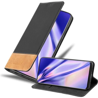 Afbeelding van Cadorabo Hoesje geschikt voor Samsung Galaxy S20 ULTRA in ZWART BRUIN Beschermhoes met magnetische sluiting, standfunctie en kaartvakje Book Case Cover Etui
