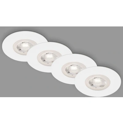 Afbeelding van BRILONER KULANA LED inbouwlampen Badkamerlampen dimbaar Set van 4 4,9W IP44 Ø9cm wit