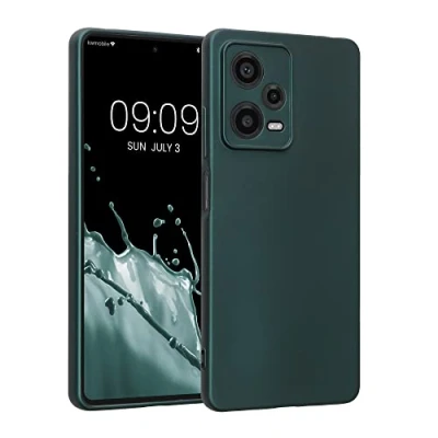 Afbeelding van kwmobile metallic telefoonhoesje van TPU geschikt voor Xiaomi Redmi Note 12 Pro 5G Flexible case smartphone In petrol