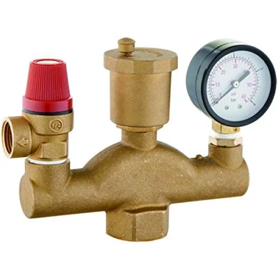 Afbeelding van Ketel veiligheidsgroep veiligheidsklep verwarming ontluchter manometer, uitvoering: 2