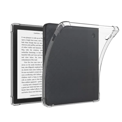 Afbeelding van GIOPUEY Transparante hoes voor Kobo Libra 2, zachte TPU achterkant, dun hoesje met airbagbescherming, licht, compatibel 2 transparant