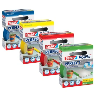 Afbeelding van tesa Extra Power textielband lengte 2,75 m, breedte 19 mm (4 pack (basiskleuren))