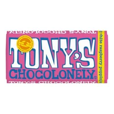 Afbeelding van Tony&#039;s Chocolonely Wit Framboos Knettersuiker 15 x 180 gram