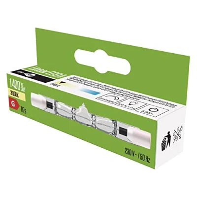 Afbeelding van EMOS A++ to E, lineaire halogeenlamp Eco 230 V, glas, R7s, transparant