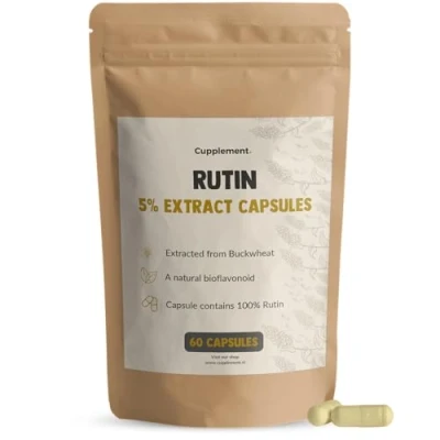 Afbeelding van Cupplement Rutine Capsules 60 Stuks 5% Extract 500 MG per Biologisch Geen Poeder Supplement Superfood Tabletten Rutin