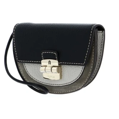 Afbeelding van FURLA Leren Portemonnee Club 2 Compact Wallet Nero + Perla e Marmo c Veelkleurig