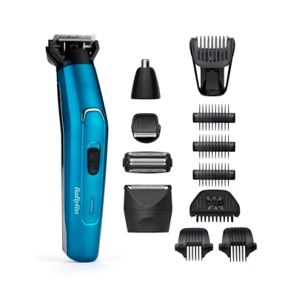 Afbeelding van Babyliss Mannen 12 in 1 Japanse Staal Ultieme Gezichts en Lichaam Multi Grooming Kit met Neus Trimmer Hoofd Body Groomer 100% Waterdicht