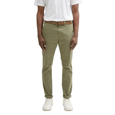 Afbeelding van TOM Tailor Denim SLIM WITH BELT Chino, Heren, Maat: 31x32, Tree moss green