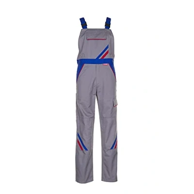 Afbeelding van Planam Highline heren tuinbroek zink korenblauw rood model 2333 maat 110