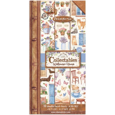 Afbeelding van Stamperia Create Happiness Welcome Home Collectables (SBBV21) 6x12 Inch Paper Pack
