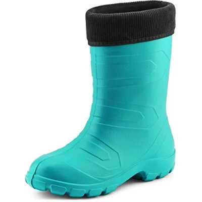 Afbeelding van Ladeheid Dames Regenlaarzen Thermo Rubberlaarzen Vederlicht EVA LA LMG 879 Aspen Turkoois/Zwart 37