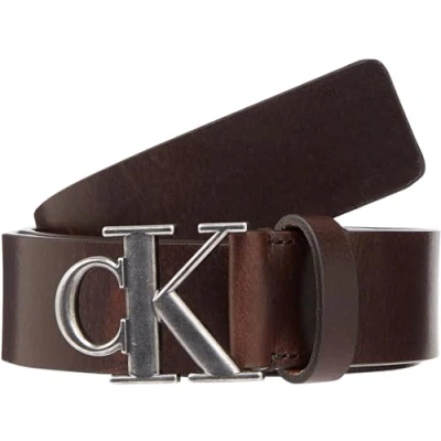 Afbeelding van Calvin Klein Jeans Round MONO Plaque Riem, Heren, Maat: 135, Bitter brown
