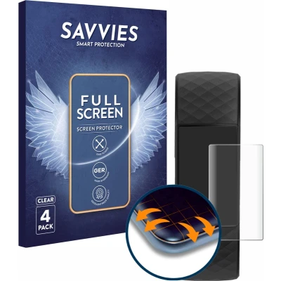Afbeelding van Savvies Screenprotector voor Fitbit Charge 4 Folie Beschermfolie transparant volledig dekking (4 Stuks)