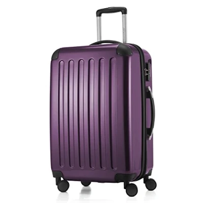 Afbeelding van HAUPTSTADTKOFFER ALEX koffer met harde schaal, trolley, rolkoffer, reiskoffer, 4 dubbele wielen, uitbreiding, aubergine, 65 cm,