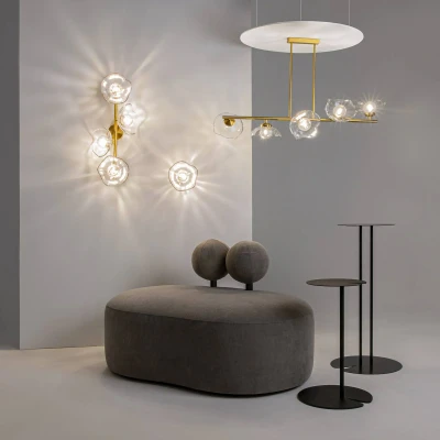 Afbeelding van Maytoni hanglamp Miracle, 5 lamps, messingkleurig, glas