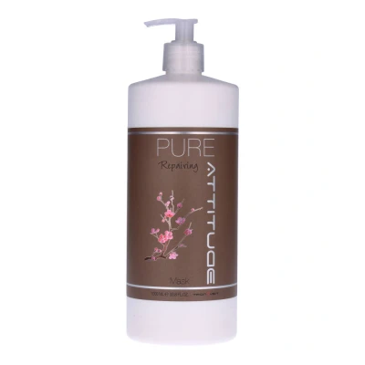 Afbeelding van Trontveit PURE Repairing ATTITUDE Mask 1000 ml Herstellend Haarmasker, Vegan, Glutenvrij, Amandelolie, Aloë Vera, Haver Extract, SLS/SLES Vrij, Groene Salon Goedgekeurd