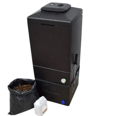 Afbeelding van HOTBIN Mini 100 liter Warm composteren 40 60 graden Innovatieve compostbak Compostvat Compostemmer Recyclebaar EPP Zwart