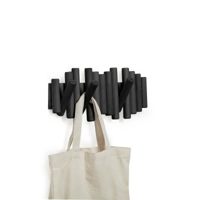 Afbeelding van Umbra Wandkapstok Picket 5 Haken Inklapbaar Zwart 38x17x4cm