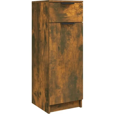 Afbeelding van Badkamerkast 32x34x90 cm bewerkt hout gerookt eikenkleurig