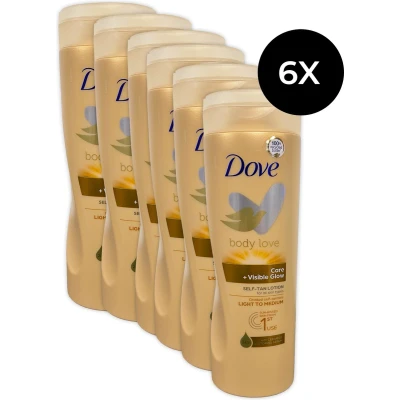 Afbeelding van Dove Body Love Care + Visibe Glow Self Tan Lotion 400 ml Light to Medium (6 stuks)