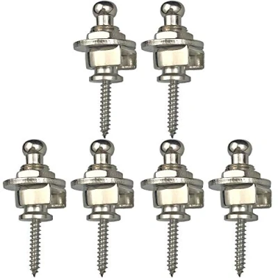 Afbeelding van POFET 6pcs Guitar Strap Lock Anti strippen Systeem voor Gitaar en Bas Zilver