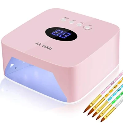 Afbeelding van AZ GOGO Nageldroger, 72 W, led uv lamp voor gelnagels, professionele nagellamp met 30/60/99 s timer, infraroodsensor, lcd display, autosensor, geschikt alle gel, oplaadbaar en draagbaar