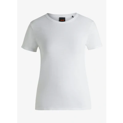 Afbeelding van HUGO BOSS dames C_Esla T shirt met ronde hals in de kleur Wit, maat: S