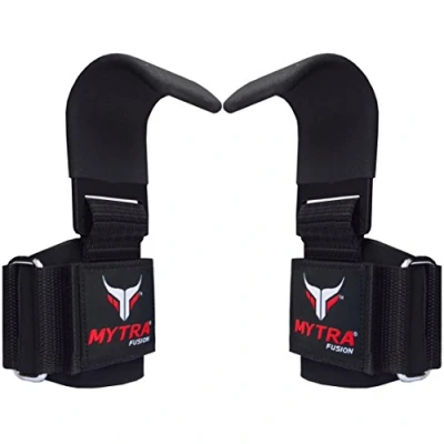 Afbeelding van Mytra Fusion Gewichtheffen haakbanden (paar) voor training, bodybuilding, powerlifting, gewichtheffen, sportschool en krachttraining