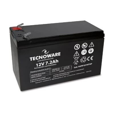 Afbeelding van Tecnoware Hermetische loodbatterij 12V 7Ah voor UPS, Alarm en camerabewakingssystemen Faston aansluiting 6,3 mm Afmetingen 15,1 x 9,4 6,5 cm