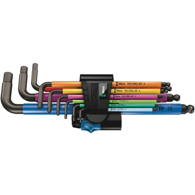 Afbeelding van Wera 05022210001 950 SPKL/9 SM HF 9 Delige Hex plus multicolour inbussleutelset 1,5 10mm