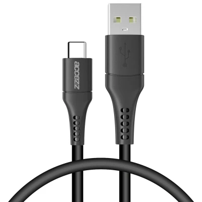 Afbeelding van Accezz 0.2 m USB A naar C Kabel 15 W Kunststof Zwart
