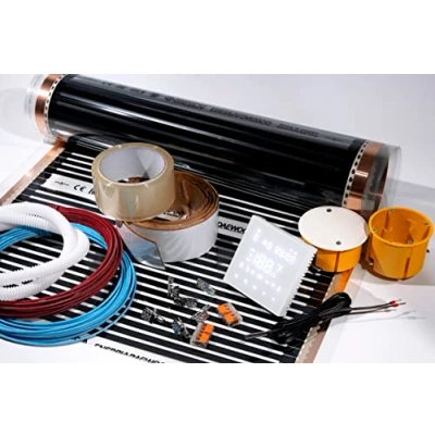 Afbeelding van 6m² Vloerverwarming set + Thermostaat Wifi (Infrarood verwarmingsfolie Korea, 220W/m², 230V, 80cm) Complete voor zelfmontage onder laminaat, meerlaags parket en vinyllaminaat