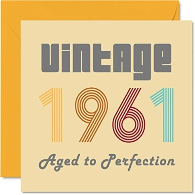 Afbeelding van 63e verjaardagskaarten voor mannen vrouwen vintage 1961 tot in de perfectie 63 verjaardagskaart grappig haar hem, 145 mm x beste vriend verjaardag wenskaarten mama papa opa oma