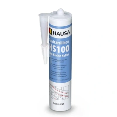 Afbeelding van HAUSA Sanitair siliconen HS100 transparant badkamer keuken kit bouwsiliconen afdichtmassa voeg 310 ml schimmelbestendig