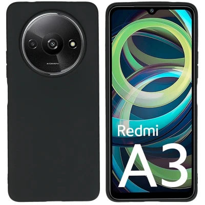 Afbeelding van Xiaomi Redmi A3 Hoesje Siliconen en TPU (zacht) iMoshion Softcase/Backcover Zwart Telefoonhoesje