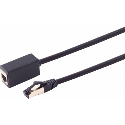 Afbeelding van S/FTP CAT8.1 40 Gigabit netwerk verlengkabel / zwart LSZH 2 meter