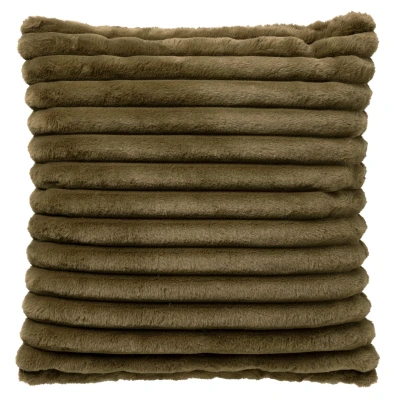 Afbeelding van Dutch Decor HAZEL Sierkussen 50x50 cm effen kleur strepen heerlijk zacht Military Olive groen