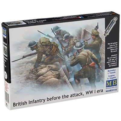 Afbeelding van Masterbox 1:35 Schaal British Infantry/Before The Attack/WWI tijdperk Construction Kit (Grijs)