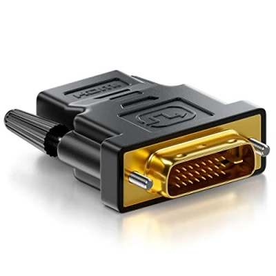Afbeelding van deleyCON HDMI naar DVI Adapter Contactdoos Stekker (24+1) (19 pin) 1920x1200 1080p Zwart