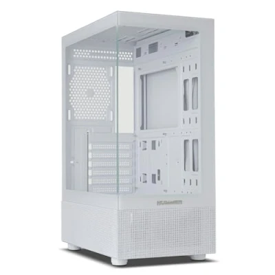 Afbeelding van NOX XTREME PRODUCTS HUMMER VISION WHITE Semitower ATX M ATX, Zij en voorruit van gehard glas, Ruimte voor 5 ventilatoren, Compatibel met grafische kaarten tot 300mm, USB 3.0, Wit