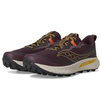 Afbeelding van Saucony Peregrine 15 Trail hardloopschoenen, Heren, Maat: 47, Wine/kodiak Schoenen