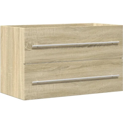 Afbeelding van Wastafelkast 80x38,5x48 cm bewerkt hout oud houtkleurig