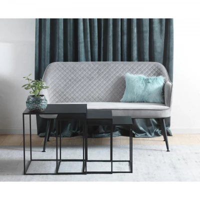 Afbeelding van Nordic Home Viggo eetkamerbank 129 cm velvet grijs Stof